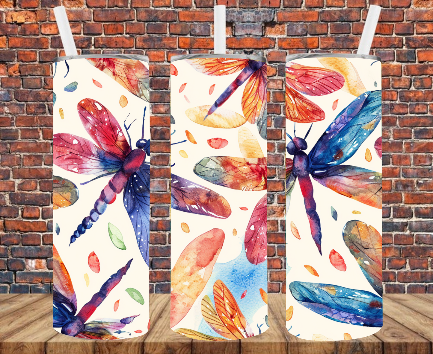 Vibrant Dragonflies - Tumbler Wrap - Sublimation Transfers